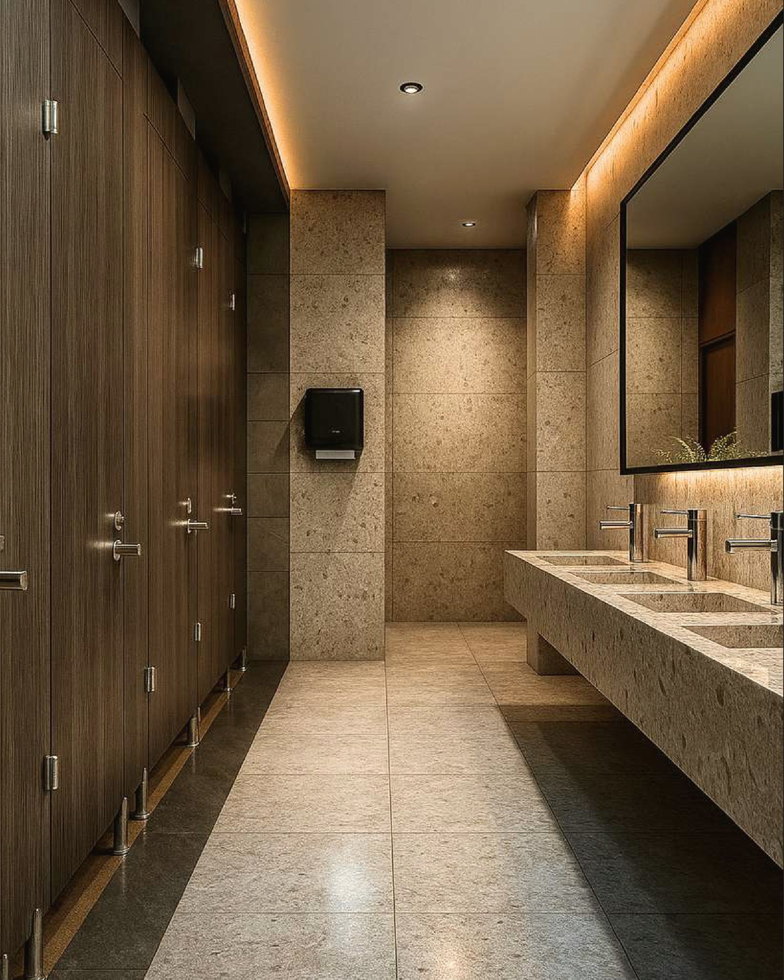 Stone and timber material direction within a complete interior